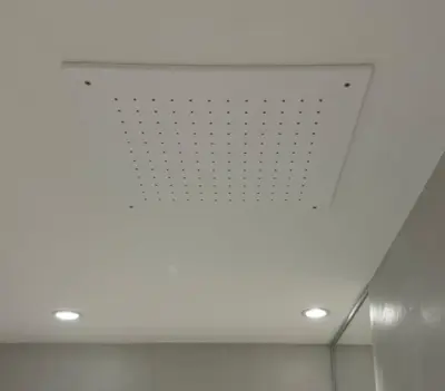 SB Rubinetterie duș de ploaie rotund de montat în tavan, cu suprafață solidă corian alb mat, de 30 cm, cod 1208954156.