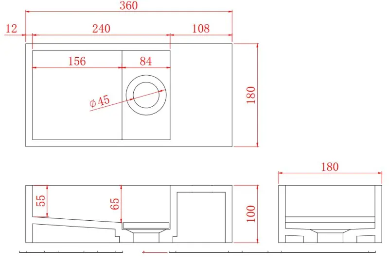 Solid-S Fântână din material solid surface, negru mat, L36 x l18 x H10 cm, cu capac, model dreapta, fără orificiu pentru robinet, 1208954164
