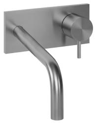 Robinetele de baie Waterevolution Flow încorporate, cu placă de acoperire completă din oțel inoxidabil, cu gură de scurgere de 15 cm, T1161BIE-15.