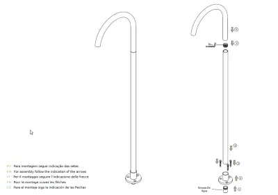 Robinetul de chiuvetă Waterrevolution Flow cu ieșire liberă, finisaj PVD din cupru periat T1677CPE.