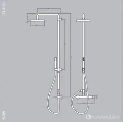 Combinația de duș Waterevolution Flow cu termostat și duș de ploaie PVD Gun Metal T141TGME