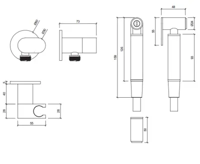 Waterevolution Flow Bidet set de duș manual din alamă naturală T1626LE