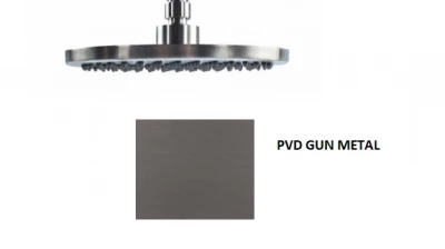 Duș de tavan Waterevolution Flow, dimensiune 200mm, finisaj PVD Gun Metal T1643GME.