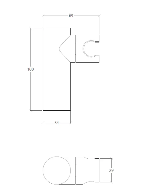 Waterevolution Flow suport de duș reglabil pentru cap de duș manual, din cupru periat PVD T1623CPE.