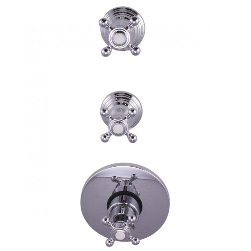 PB Classic termostat de duș încastrat nostalgic cu 2 robinete de închidere cromate