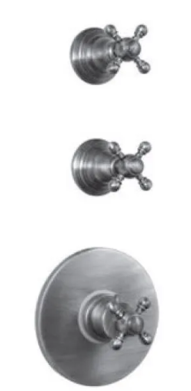 PB Classic termostat de duș încastrat nostalgic cu 2 robinete de închidere aspect inox