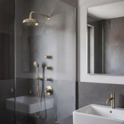 PB Classic termostat de duș încorporat nostalgic cu 3 robinete de oprire, bronz