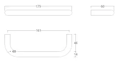 Suport pentru prosop Waterevolution flow, 17,5 cm, din alamă periată A110LE.