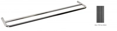 Suport dublu pentru prosop Waterevolution flow, 60 cm, metal PVD Gun Metal A112DGME