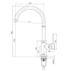 Lorreine Mersey White Robinet de bucătărie cu duză pivotantă mat alb 1208954607