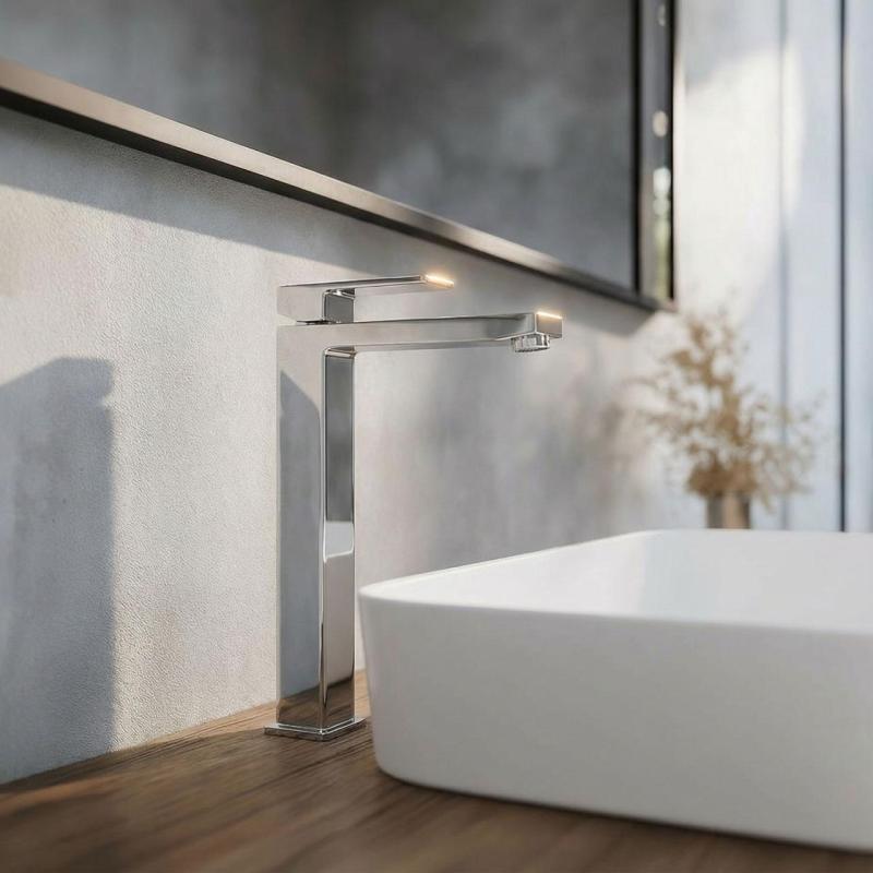 PB Kiki 1-gauri înaltă pentru robinetul de baie cu chiuvetă pentru lavoare cromate