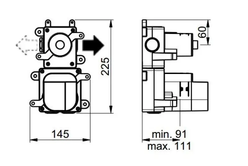 SB AESTHETICS Termostat de duș încorporat rotund cu 1 ieșire / robinet de oprire alb mat 1208954900.