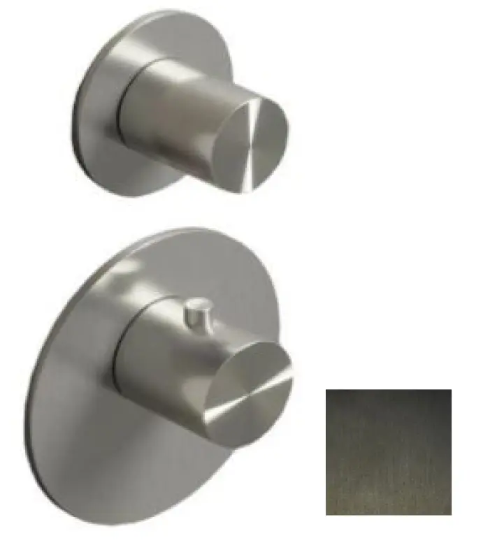 SB 316 AESTHETICS Round Vana termostat de instalare încastrată cu 2 ieșiri / vana de oprire și comutare PVD de culoare metalică închisă periată 1208954918