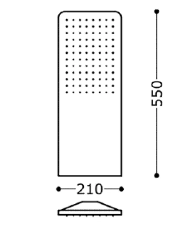 Duș principal Tres perete 21x55 cm Colțuri rotunde Alb mat 29990307BM