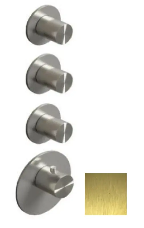 SB 316 AESTHETICS Rotunzi Incorporate Robinet termostatic cu 3 ieșiri/ 3x robinet de oprire PVD aur periat 1208954966.