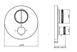 SB Push Round este un robinet termostatic de incastrare cu buton de comutare și regulator de volum, de culoare alb mat, cod produs 1208955067.
