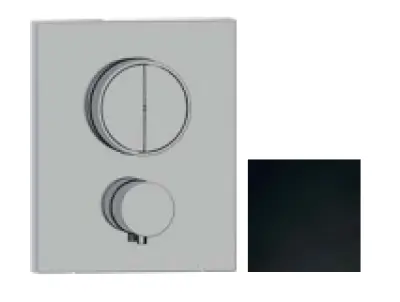 SB Push Square Robinet termostatic încorporat cu comutator cu buton și regulator de volum, negru mat 1208955126