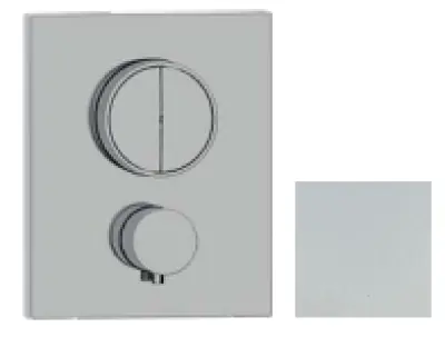 SB Push Square Robinet termostatic de încorporat, cu buton de comutare a presiunii și regulator de volum, alb mat 1208955127.