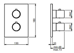 SB Universal Rotund pe piață încastrată termostat cu 3 ieșiri complet din oțel inoxidabil 316 1208955196