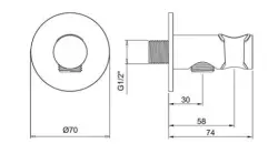 SB Rubinetterie Universale Suport pentru dus cu alimentare de apă, PVD gun metal 316 1208955204