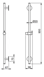 SB Rubinetterie Universale L900 bară de duș PVD aur 316 1208955241