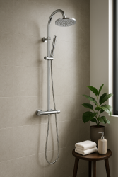 Aquadesign Orly set de duș cu termostat și duș cu efect de ploaie, crom