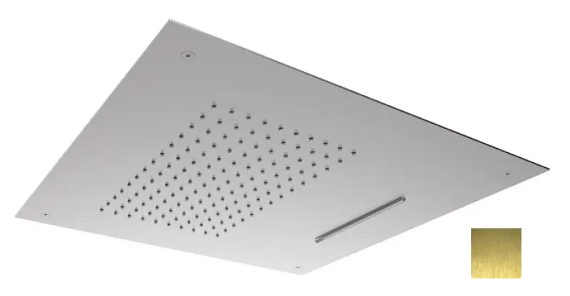 Duş de tavan SB Square 316 cu duş de ploaie încorporat, cu cascadă, 50x50cm, cap de duş tavan PVD aur 1208955319.