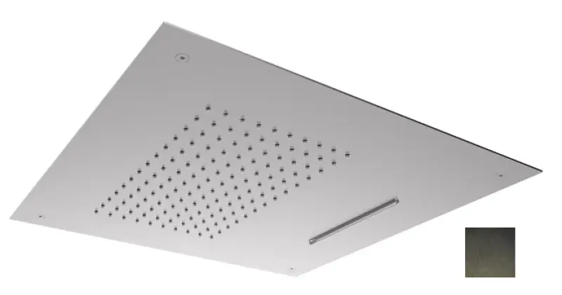 Duș de tavan încorporat SB Square 316 cu cascada, cap de duș de 50x50 cm, PVD din metal cenușiu pistol 1208955320.