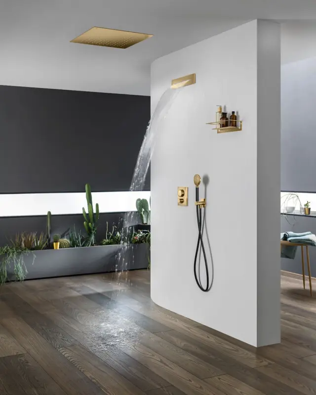 Duș de tavan SB Square 316, încastrat, 50x50 cm, placat cu aur PVD, 1208955322.