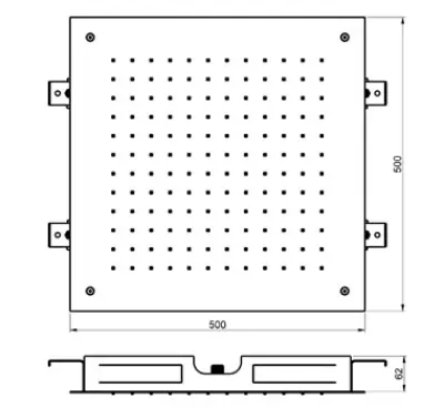 Duș de ploaie încastrabil SB Square 316, 50x50cm, PVD metal cenușiu, cod 1208955323.