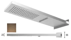 SB Square 316 Dus de ploaie cu conectare la perete și duș cu cascada PVD de cupru 1208955330.