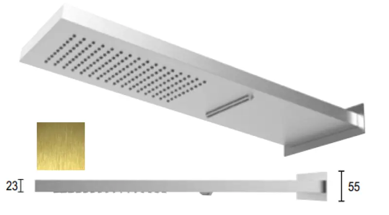 Dusana-Boarei patrată 316 duș cu perete și duș cu cască PVD aur 1208955331