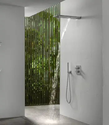 Dusă de ploaie SB Square 316 cu conexiune la perete și duș cu cascade PVD gun metal 1208955332.