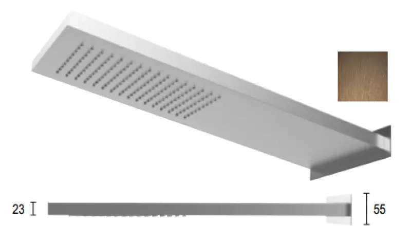 SB Square 316 Dus de duș cu conexiune la perete, duș de ploaie, PVD cupru 1208955333.