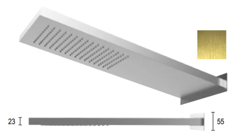 Duș de ploaie SB Square 316 cu conexiune la perete, cap de duș placat cu aur PVD 1208955334.