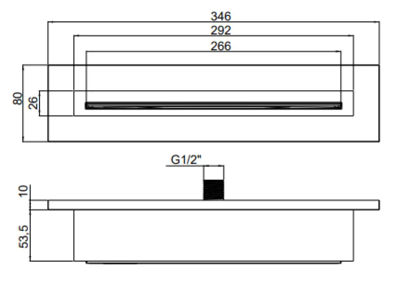 SB Cascada 316 duș cu jet încorporat complet din oțel inoxidabil 1208955342