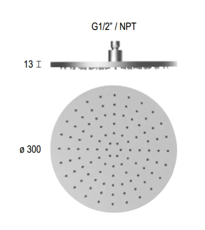 Duș de ploaie SB Round 316, cap de duș de 30 cm, metal gun PVD, 1208955346.