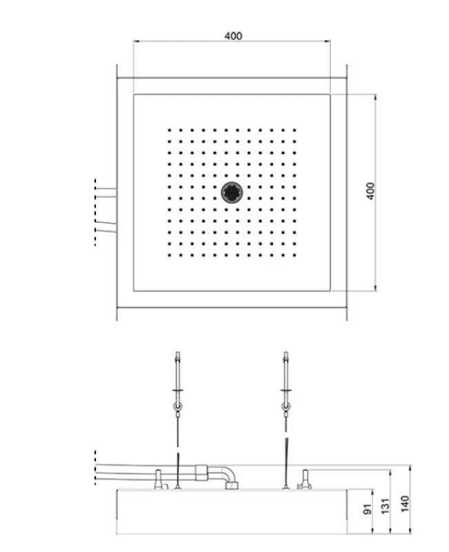 Dusgența de ploaie SB Rainbow îngropată în tavan cu iluminare completă din oțel inoxidabil 1208955373.