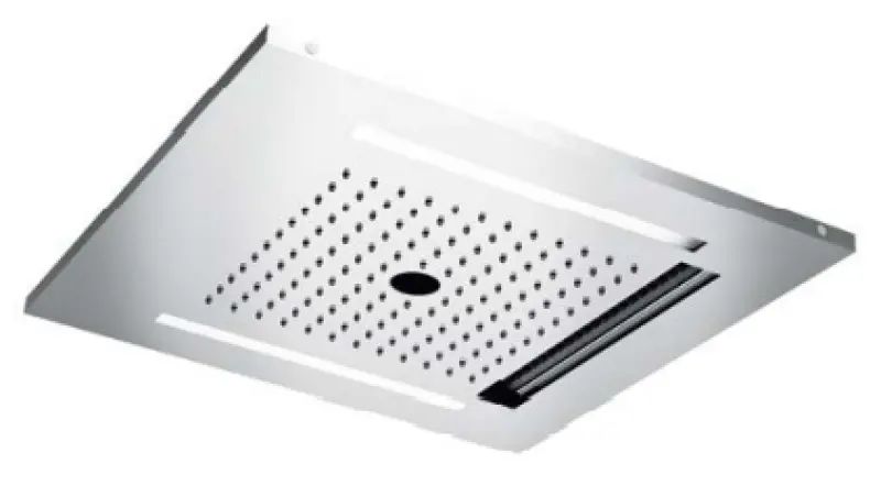 Duș de ploaie încorporat SB Wire-Twist cu iluminare cromoterapie complet din oțel inoxidabil 1208955376.