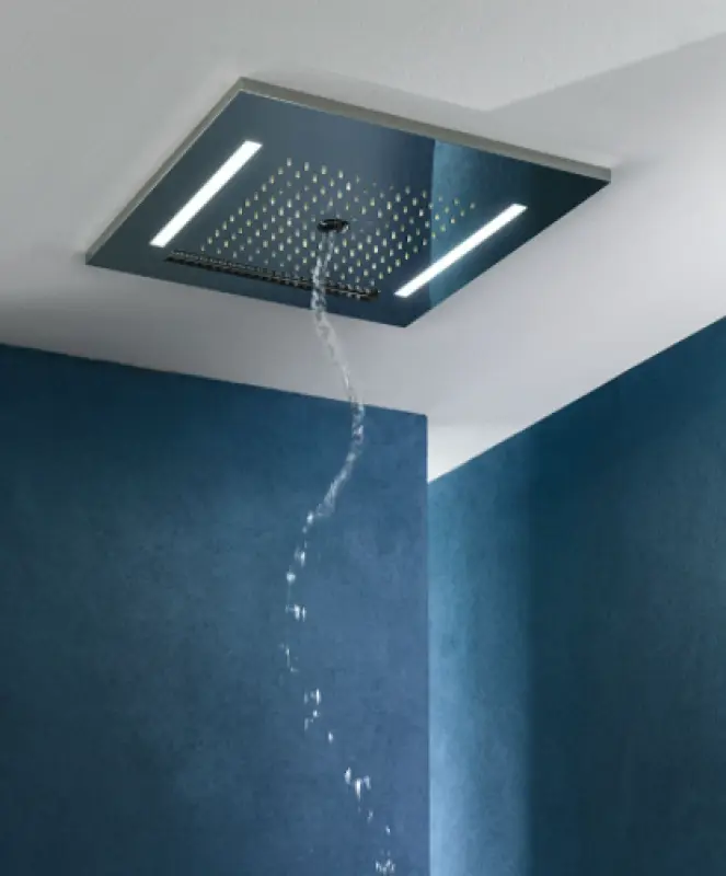 Duș de ploaie încorporat cu cromoterapie și iluminare alb mat SB Wire-Twist 1208955379.