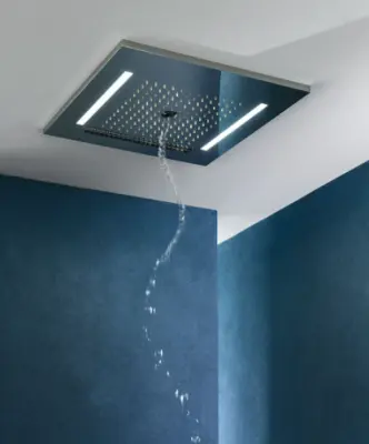 Dusă de duș încorporată SB Wire-Twist cu iluminare cromoterapie PVD aur 1208955381