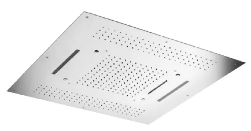 Duș de plafon SB Square cu 4 tipuri de jeturi și iluminare cromatică, complet din oțel inoxidabil, 1208955384.