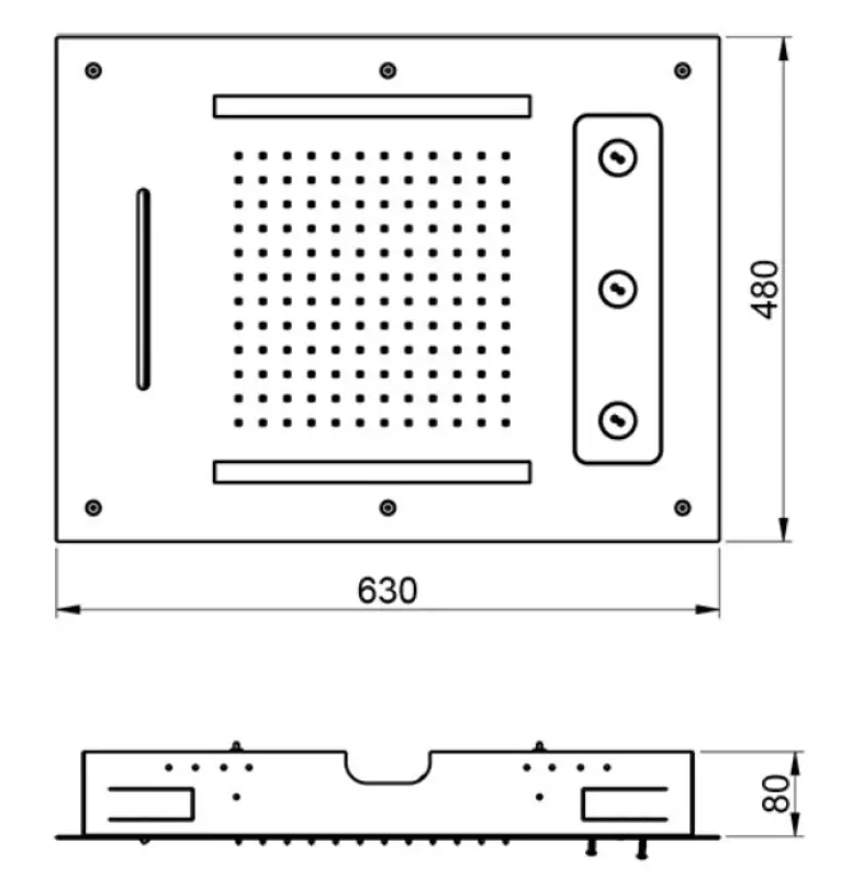 Duşul de reținere SB Spin Temptation Chromotherapy, încorporat, finisaj PVD de gun metal 1208955420.