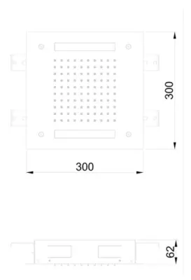 Dușul de cromoterapie SB Easy, încorporabil, 30x30cm, placat cu aur PVD, 1208955431.