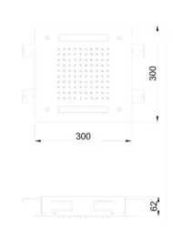 Duș de ploaie încorporat SB Easy, 30x30 cm, complet din oțel inoxidabil, cu iluminare 1208955436.