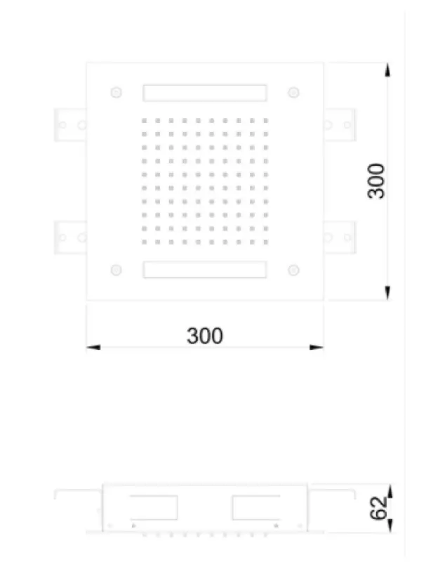 Duș de ploaie încorporat SB Easy, 30x30 cm, complet din oțel inoxidabil, cu iluminare 1208955436.