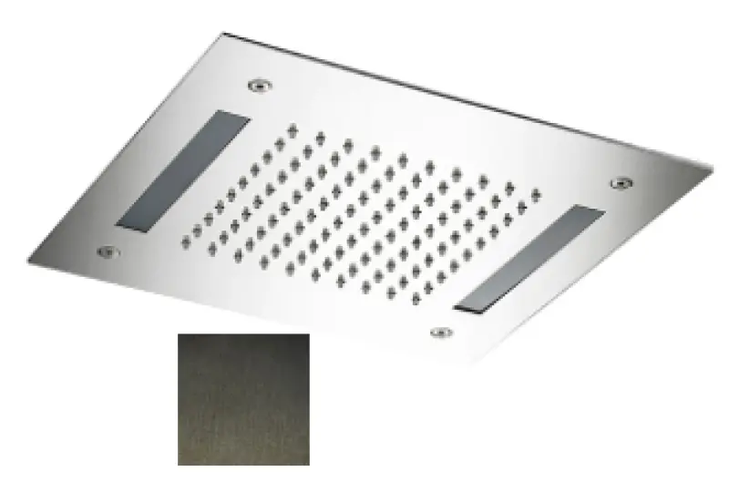 SB Ușor Duș de ploaie încorporat 30x30cm PVD Gun Metal cu iluminare 1208955443