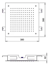 Dușul de tavan încorporat cu cromoterapie SB, cu dublu văl de apă, în cupru PVD 1208955459.
