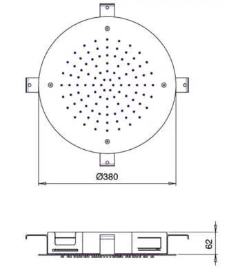 Dușul rotund cu cromoterapie SB Round Chromotherapy, încastrat, culoare auriu PVD 1208955473.