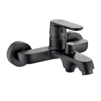 Aquadesign Tours baterie de baie montată pe perete, negru mat